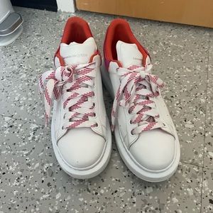 Alexander McQueen orange and pink sneakers